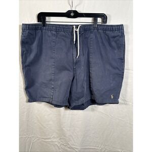 Vintage Polo Ralph Lauren Navy Blue‎ Drawstring Cotton Shorts Size Large